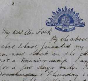 Letter by J. Robertson Hwake (detail)